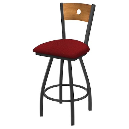 Holland Bar Stool Co 30" Swivel Counter Stool, Pewter Finish, Med Back, Graph Ruby Seat X830